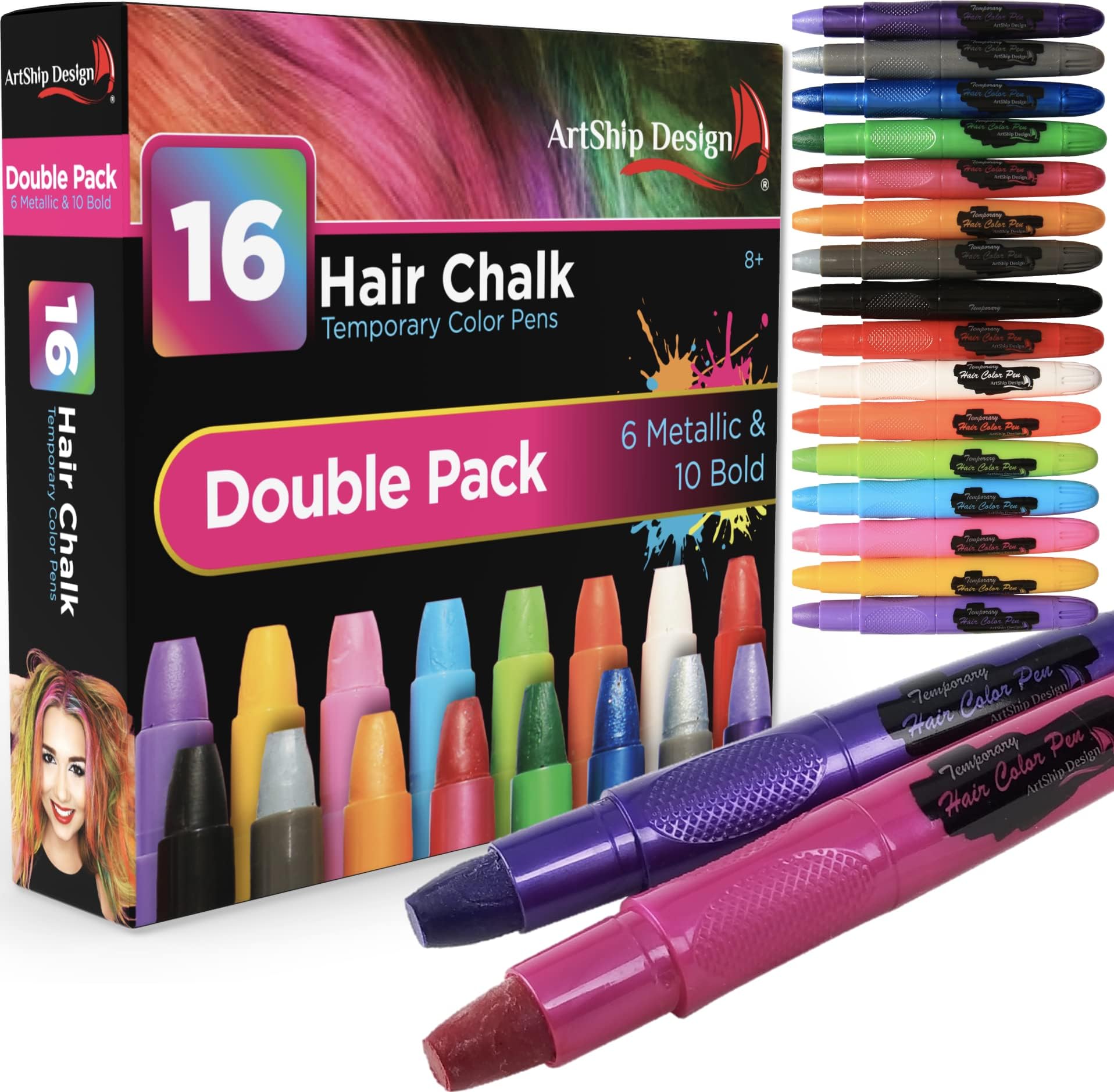Hot Huez Temporary Hair ChalkSet of 4 Colors Beauty