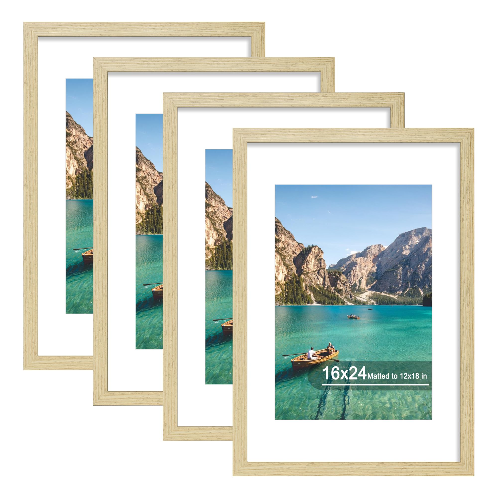 SZYUU 16x24 Wood Picture Frame Set of 4 Natural