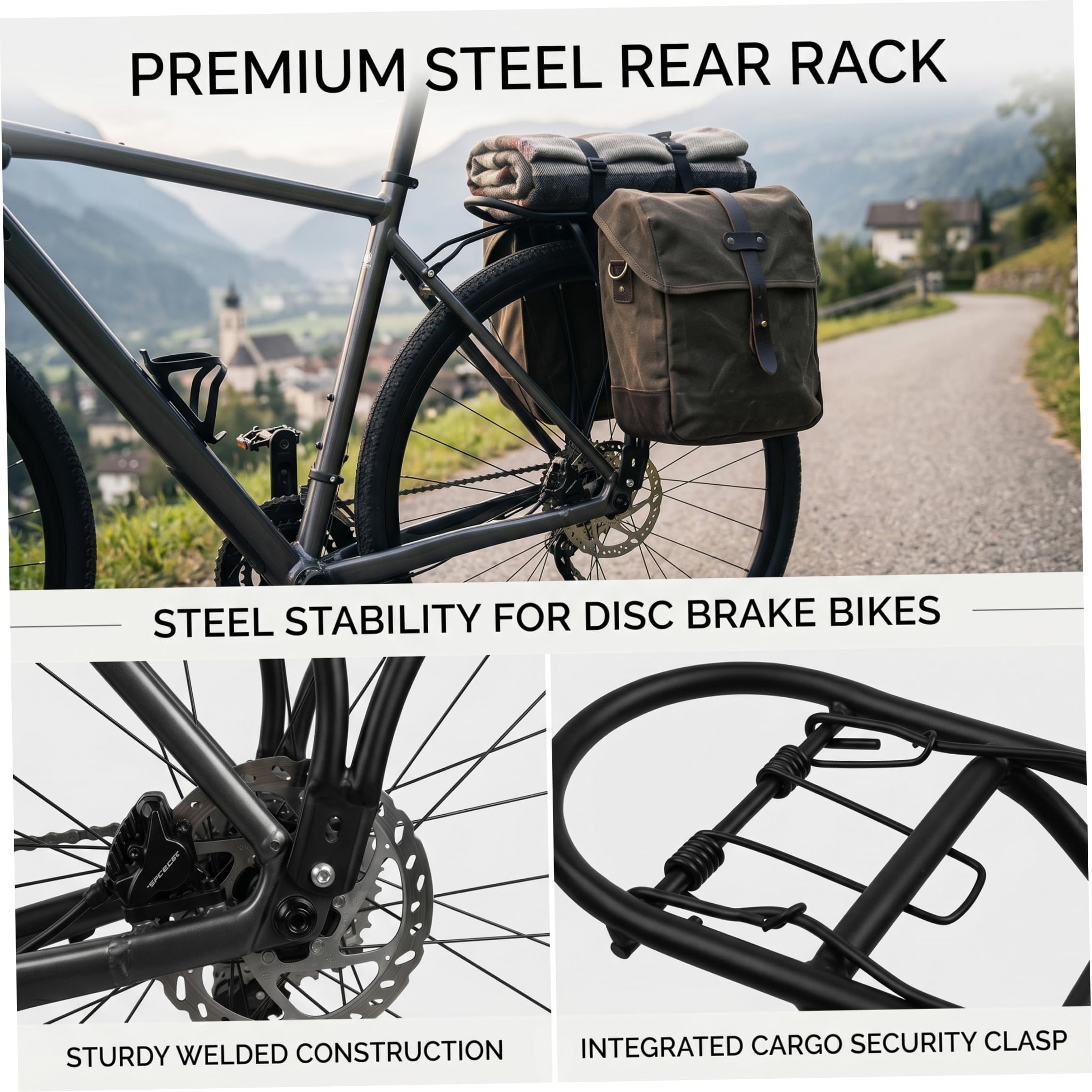Portapacchi posteriore per bici pieghevole nero da 20 pollici per Kbc083 AAA083, portapacchi per bicicletta, portabiciclette posteriore