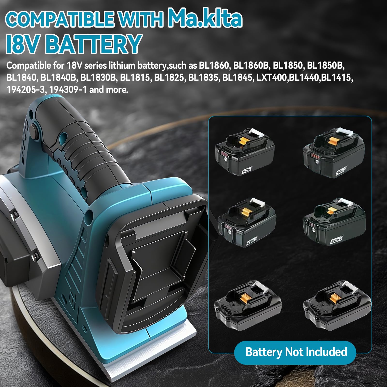 Rabot électrique sans fil pour Makita 18 V, 15 000 tr/min, sans balais, avec 82 mm de largeur et 2 mm de profondeur de coupe pour le travail du bois, charpentier, bricolage, sans batterie