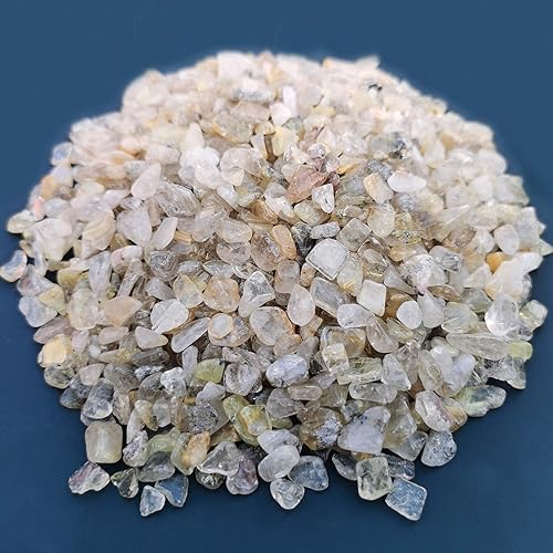 Piedras de cristal de titanio de 2 libras, piedras trituradas de cuarzo de forma irregular para el hogar, piedras decorativas para el hogar,
