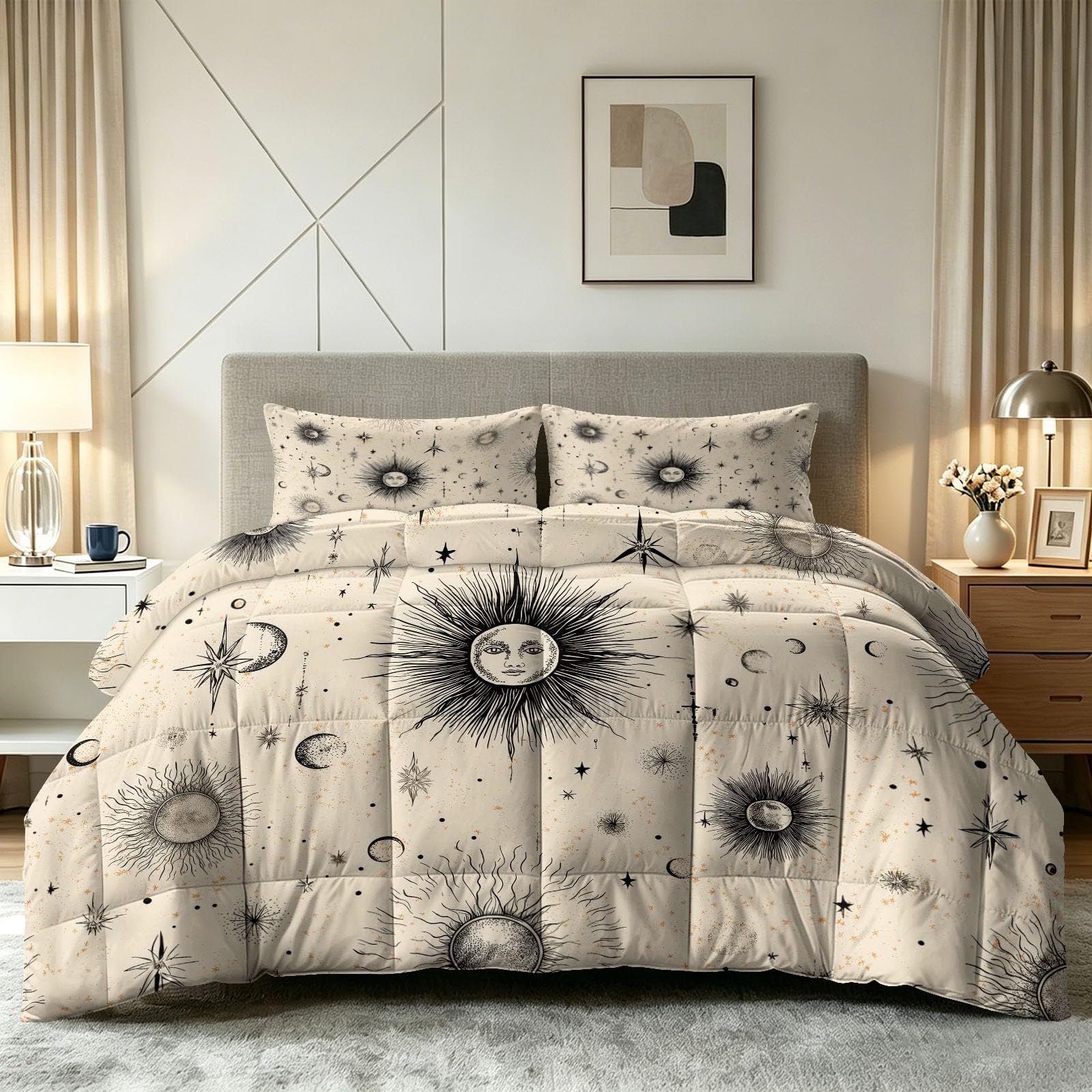 Edredón nórdico de 4 estaciones para cama individual con un confortable diseño reversible