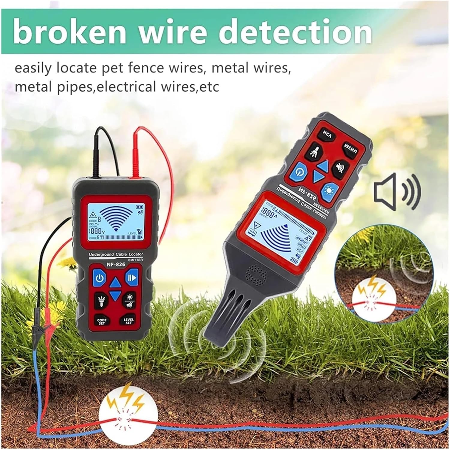 Wall Detector Scanner, Underground Cable Tester Anti Interference Cable Tracker High&Low Voltage Cable Locator Underground Pipe Detector,Metal Stud Finder