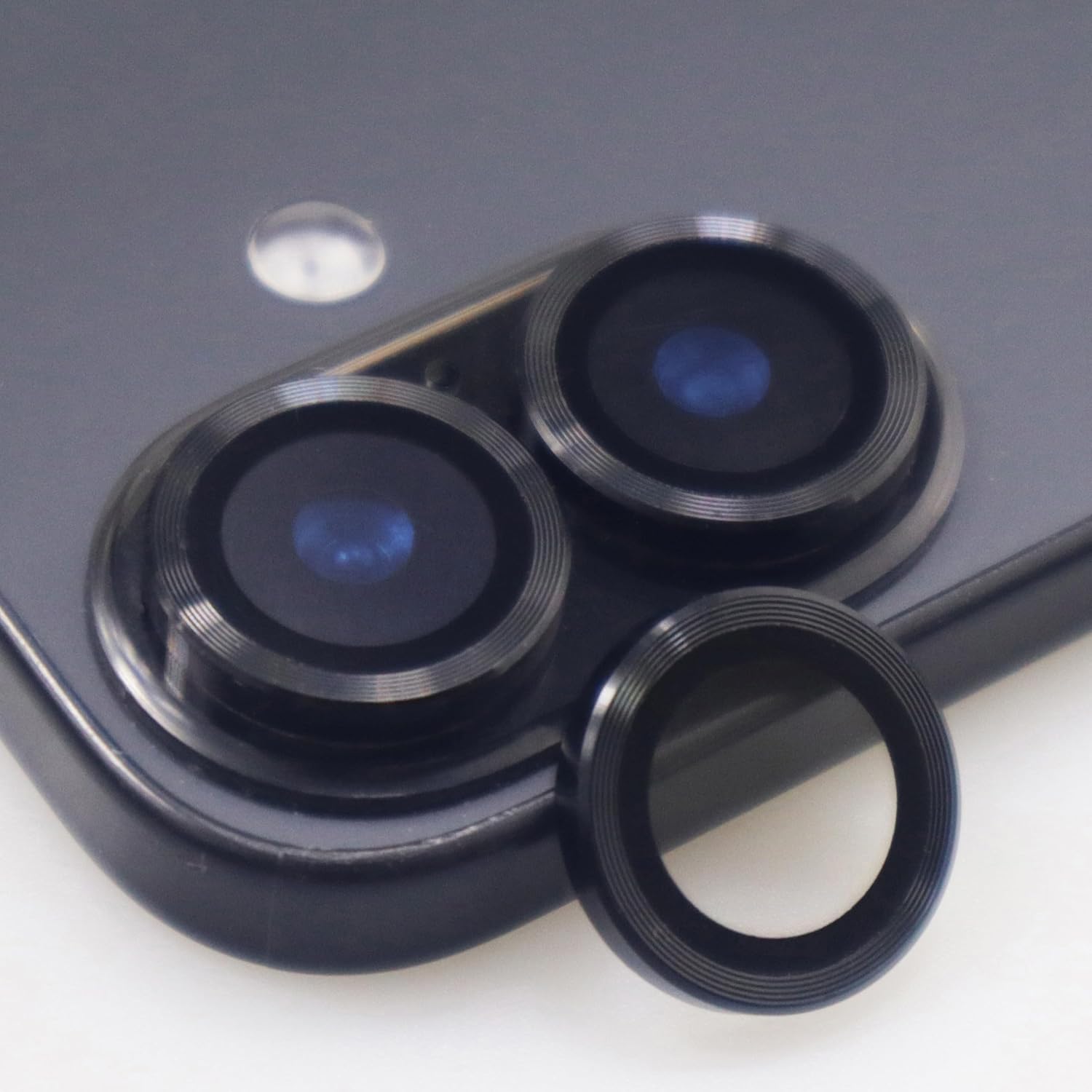 BONVAN for iPhone 16/16 Plus Camera Lens Protector Metal Crystal Tempered Glass Screen Accessories Cover （3 PCS）(Black)