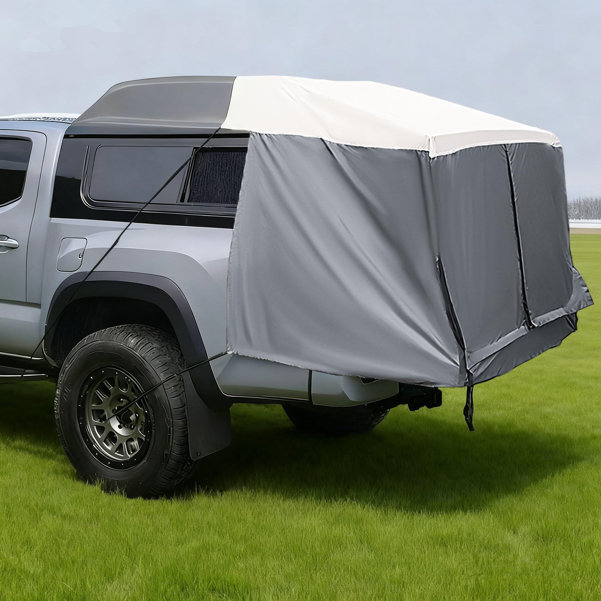 Photo 1 of Full-Size Truck Bed Tent,Outdoor 600D Waterproof Truck Tent Compatible with Fits Ford F-150,Chevy Silverado,Toyota Tundra,Tacoma (2005+),Tailgates 58" Designed for Full-Size Trucks with Caps
