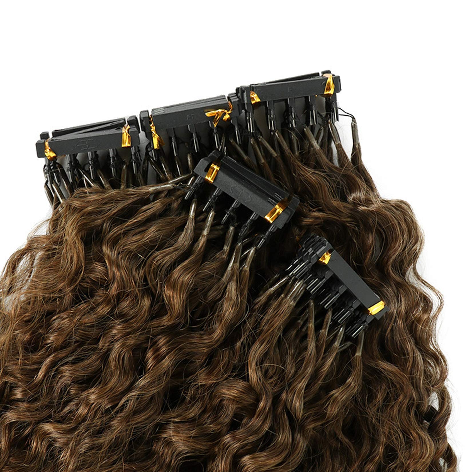 6D Hair Extensions Virgin Hair Water Wave Curly Non-Marking 6D Real Human Hair Extension Soft Silky Suitable for Women Girl 25 Rows 125G,16inch