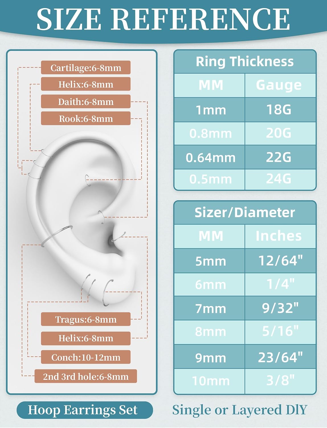 SMORI 5Pairs 925 Sterling Silver Thin Gold Plated Hoop Earrings for Women Men Simple Small Cartilage Hoop Earring 22 Gauge Nose Rings Hoops Helix Tragus Rings Multiple Piercing Hoops 6/7/8/9/10mm