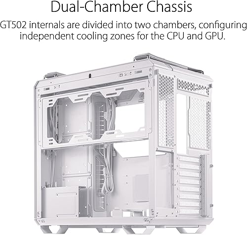 Miniatura 2 de ASUS TUF Gaming GT502 White ATX Mid-Tower Computer CaseFront Panel RGB ButtonUSB 32 Type-C2x USB 30 PortsTool-free Side PanelARGB Hub 360mm and