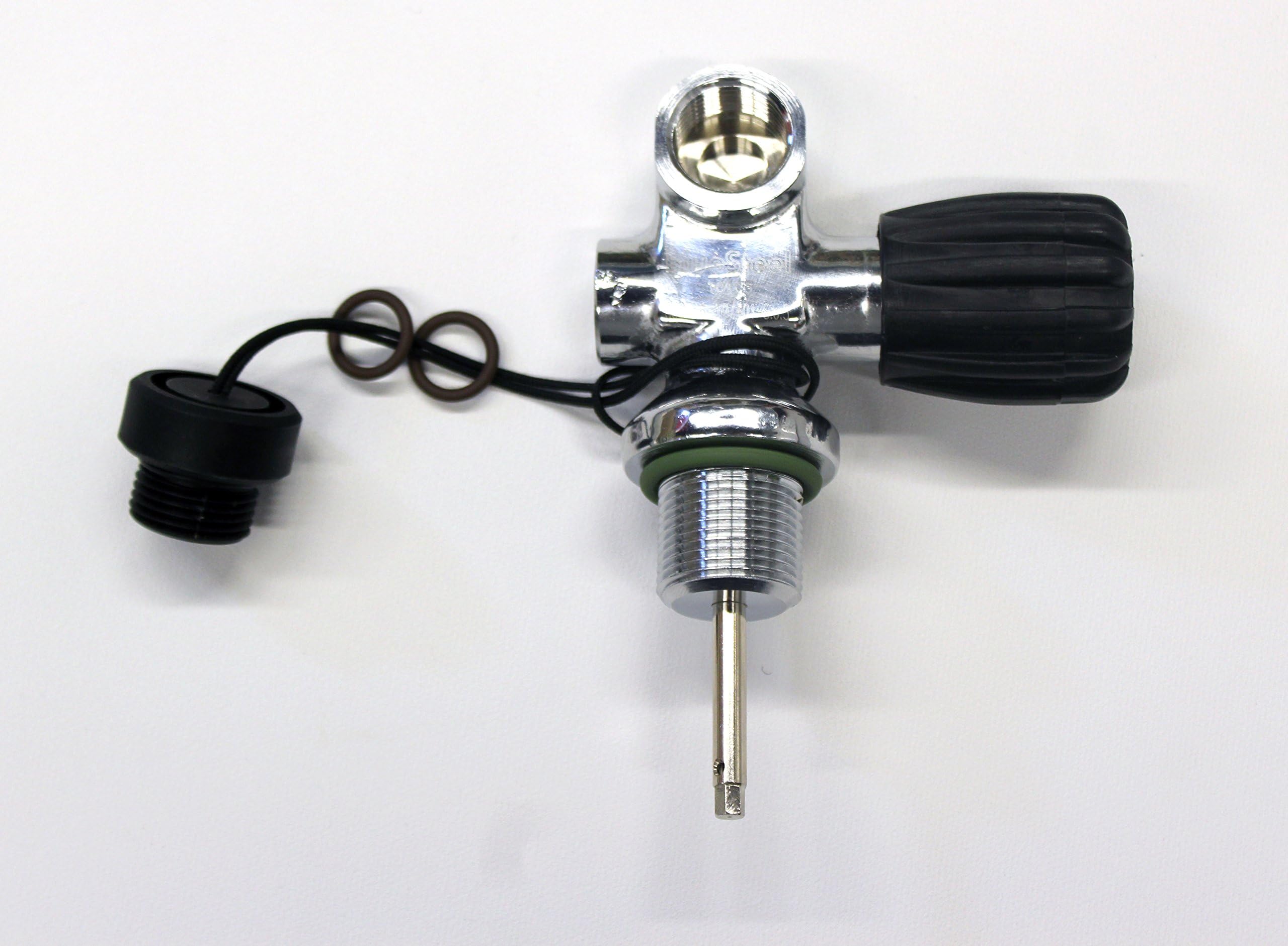 Blue Steel Faber High Pressure DIN Tank Valve 3442 psi Right Hand Side (Typical Side) 10108 Plus Free Valve Cap and Two Extra O-Rings for Regulator Scuba Diving