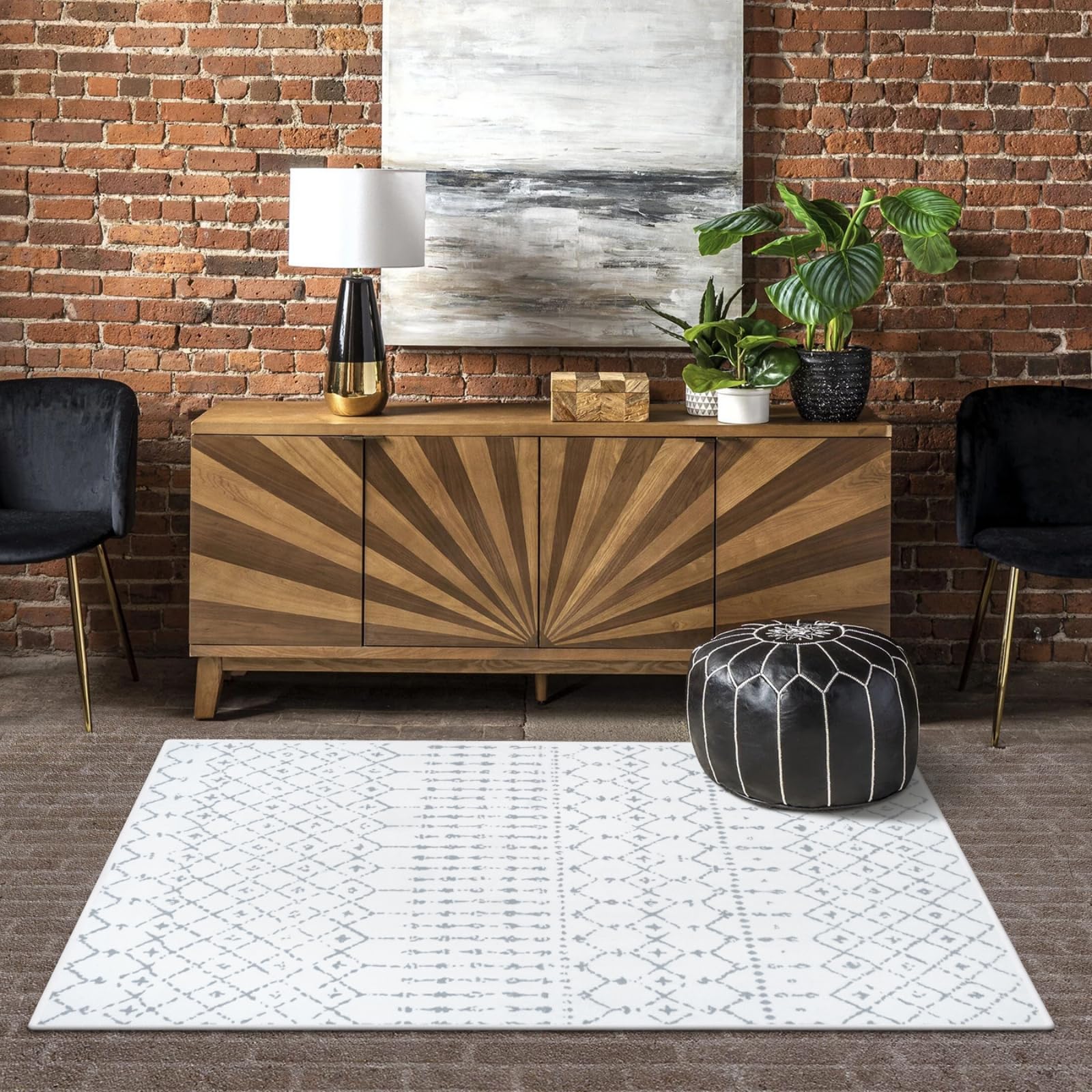 LIVEBOX Moroccan Washable Area Rug 3x5 - Geometric Indoor Rug for ...