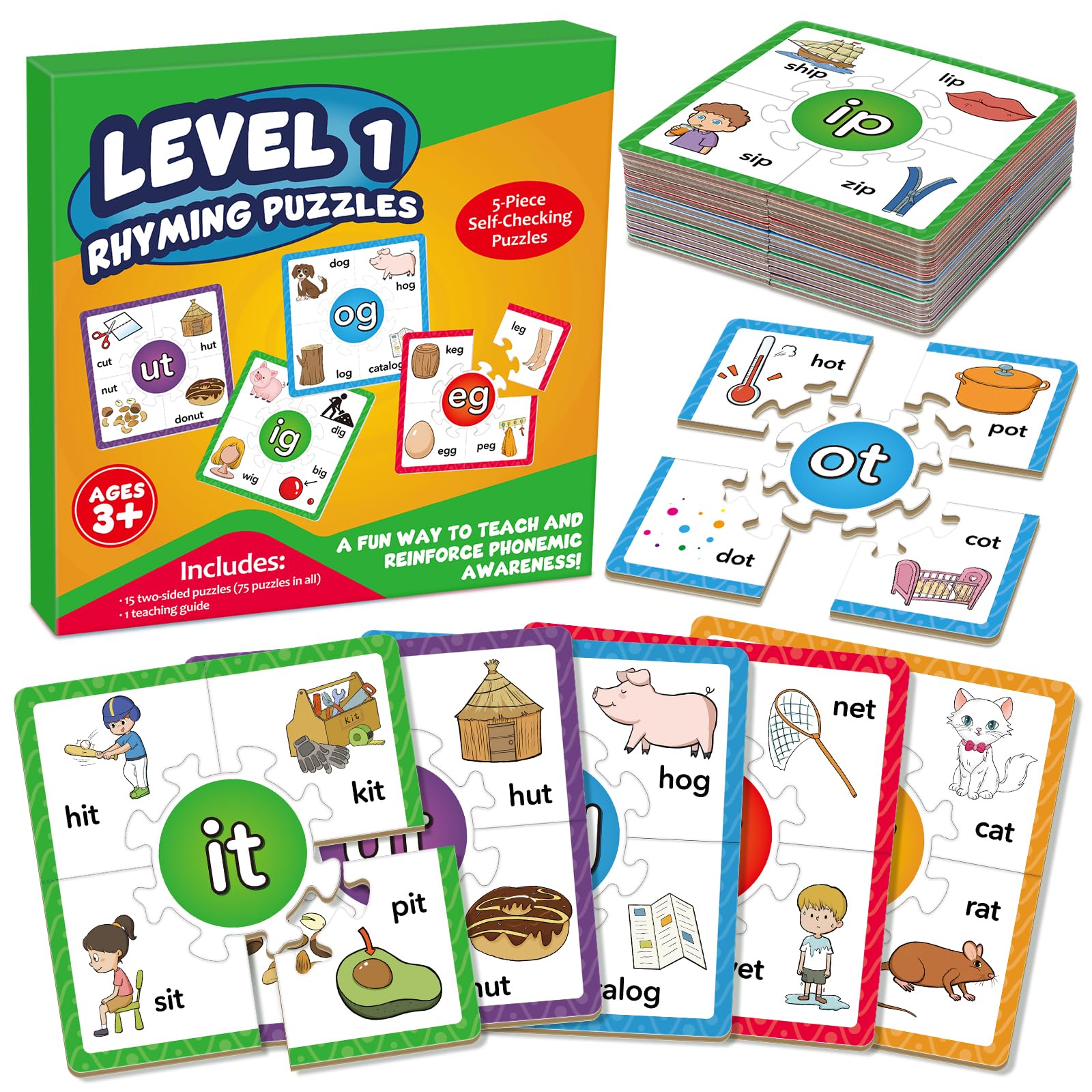Edulok Phonics Puzzle Games, Spelling Games, Phonics Flash Cards, Sight Word Flash Cards for Toddlers, Learning Educational Toys, Kids Preschool Learning Activities, Homeschool Supplies, Learn to Read
