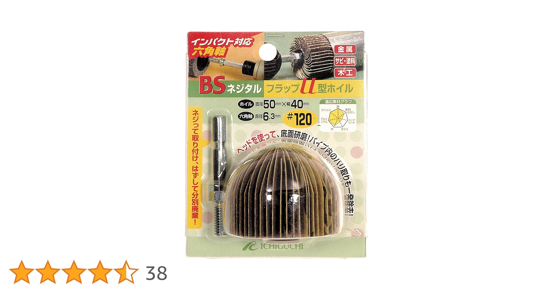 Amazon | イチグチ BSネジタル フラップU型ホイル #60 | ブラシ