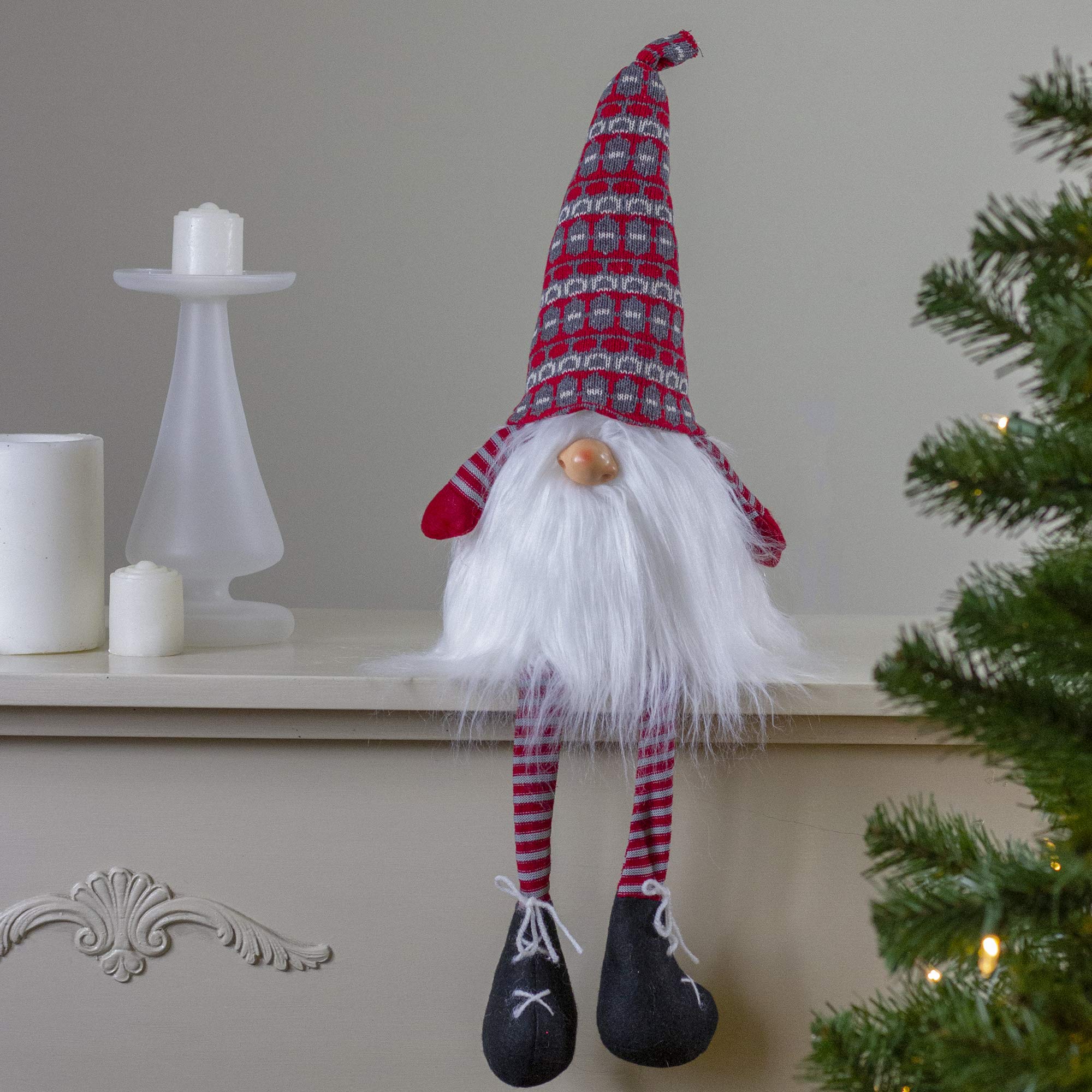 Northlight Striped Christmas Santa Gnome with Dangling Legs - 23