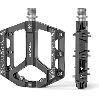 gewage mtb pedals bicycle pedals set - flat pedals for mountain bike & gravel bike non-slip & durable aluminum alloy cnc machined 9/16 inch axle easy installation