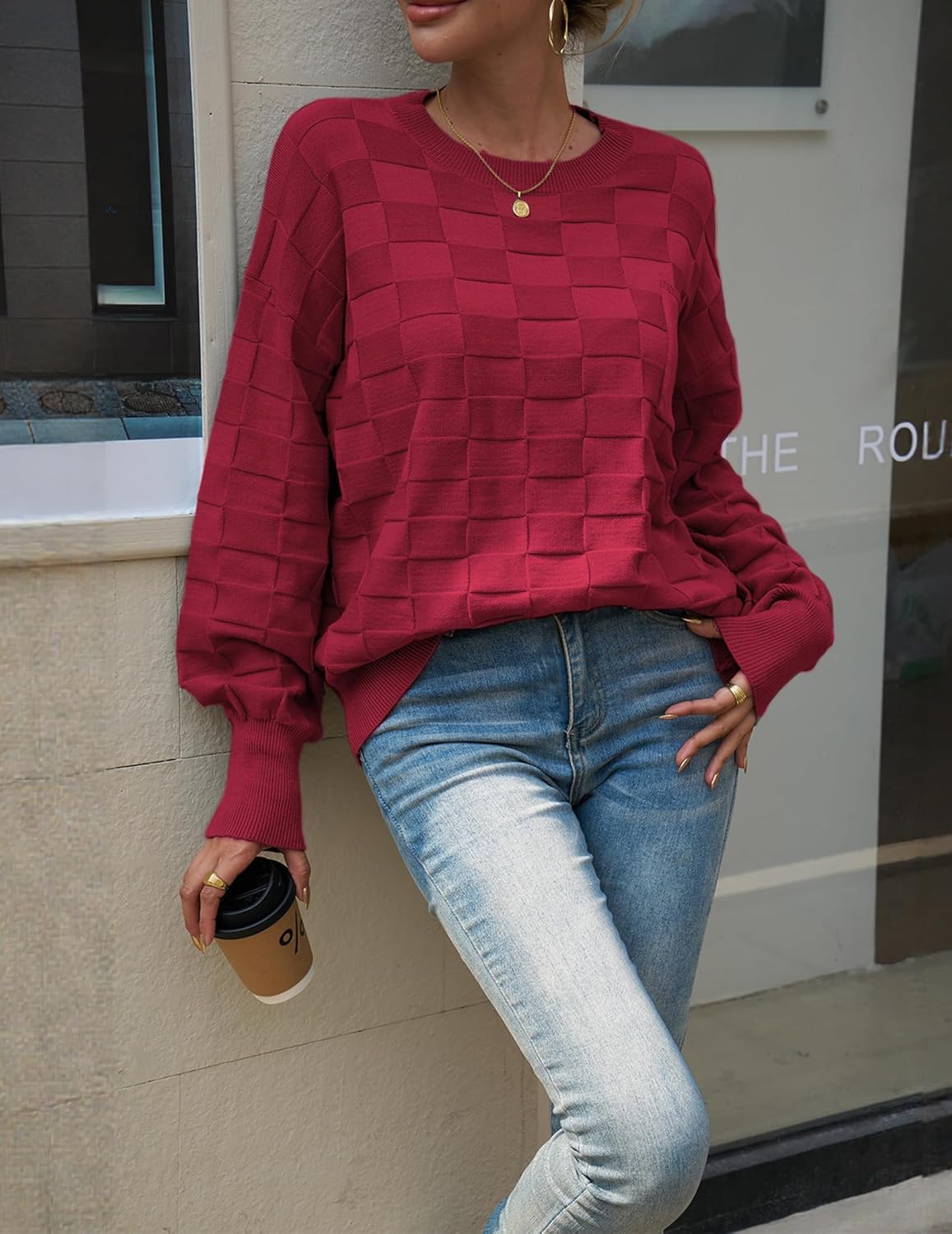 Womens Fall Fashion 2025 Lightwight Sweater, Crew Neck Dressy Casual Work Sweaters, Trendy Winter Knit Clothes - Image 2