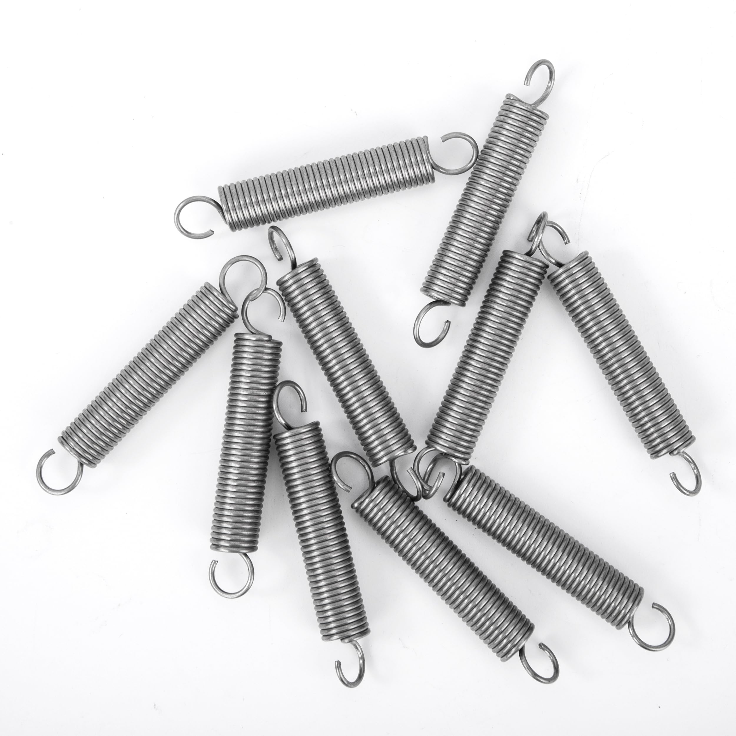 Sprężyny przedłużające 60 mm Sprężyny naciągowe z hakiem Sprężyna ze stali nierdzewnej Średnica zewnętrzna 10 mm Drut 1,2 mm Siła Sprężyna 3,16 kg 10 sztuk