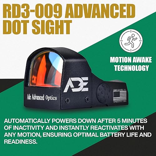 Miniatura 6 de ADE Crusader RD3-009 Red Dot + placa de montaje óptica de visión trasera para todos los modelos Glock (no óptica) y Taurus G3C, TX22 Gen2 - Motion