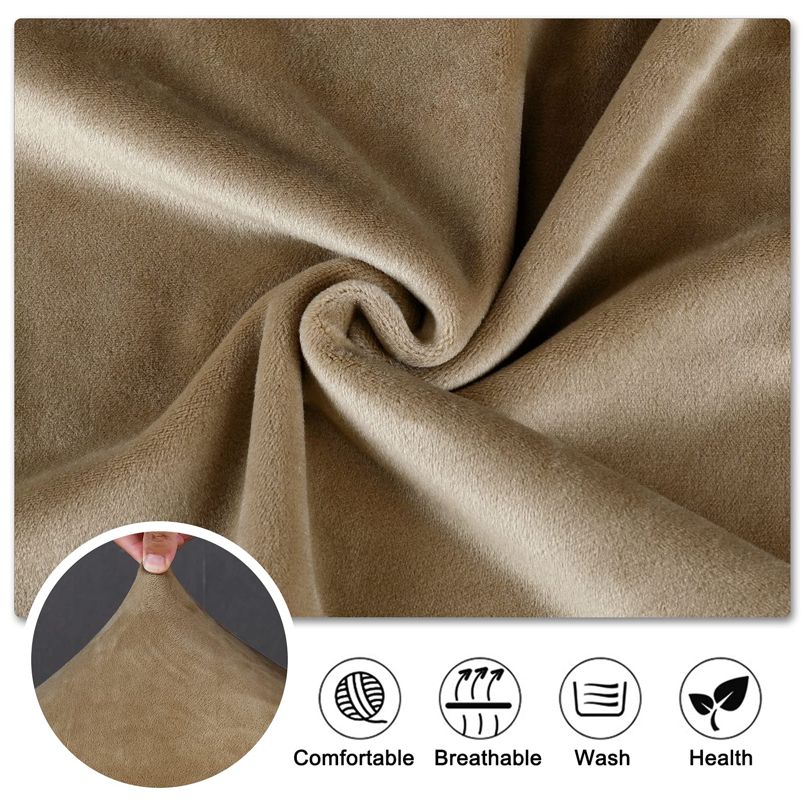 Lot de 6 housses de chaise de salle à manger XL en velours extensible pour chaise de mariage, fête, hôtel, restaurant, décoration d'intérieur (Camel)