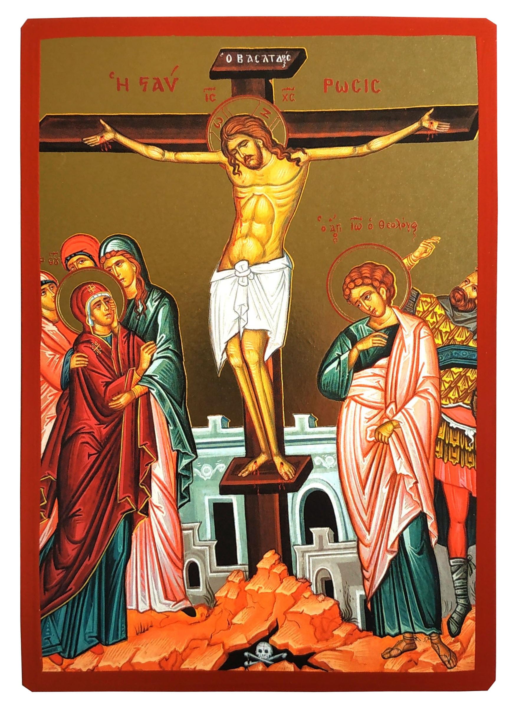 CRUCIFIXION - Greek Byzantine Orthodox Icon