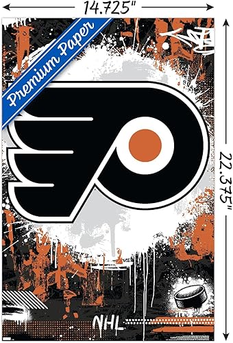 Miniatura 9 de Trends International NHL Philadelphia Flyers - Póster de pared Maximalist Logo 23, 14.72 x 22.37 pulgadas, versión enmarcada en bronce