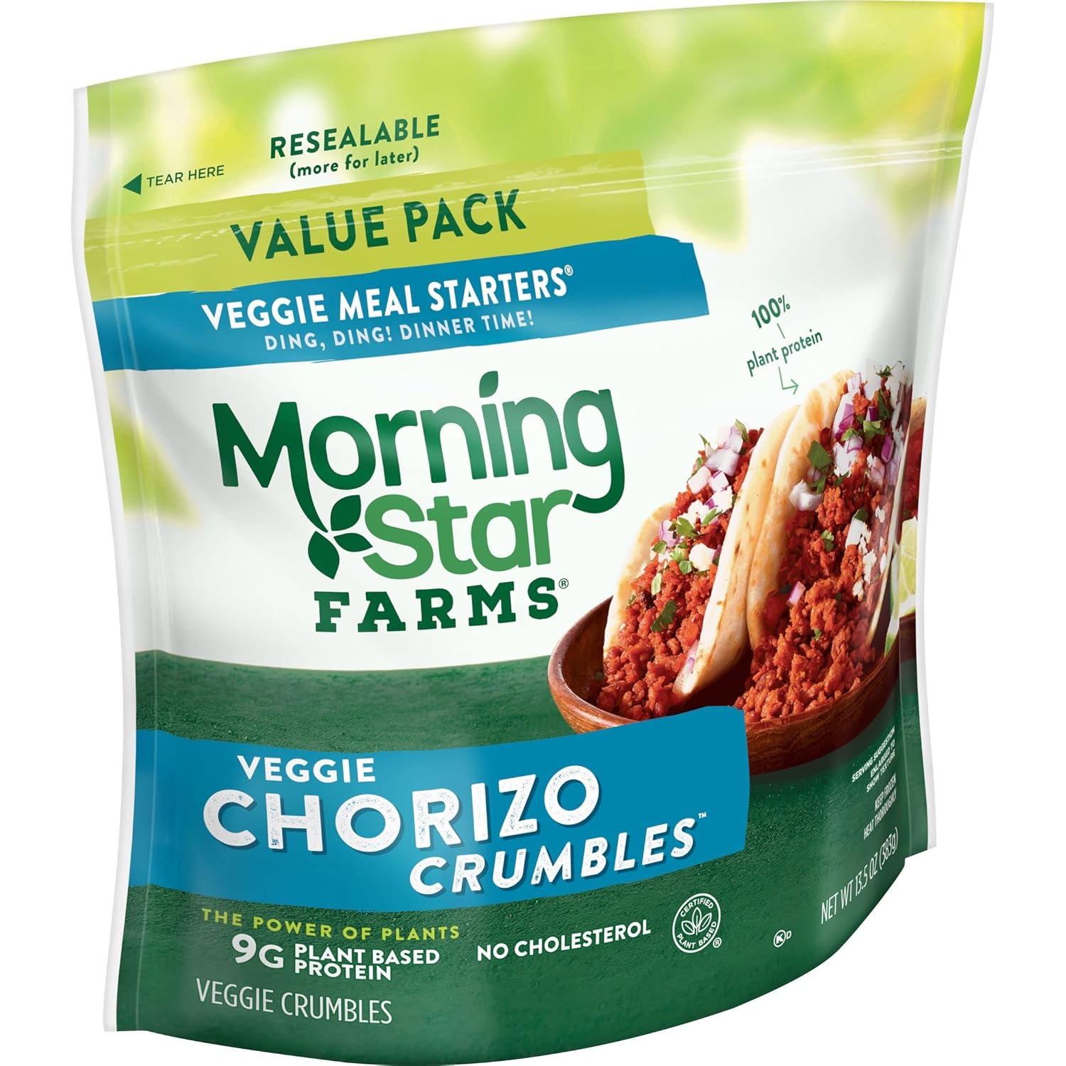 MorningStar Farms Meal Starters Crumbles, Plant Based Protein Vegan Meat, Frozen Meal, Value Pack, Meatless Chorizo, 13.5oz Bag (1 Bag)