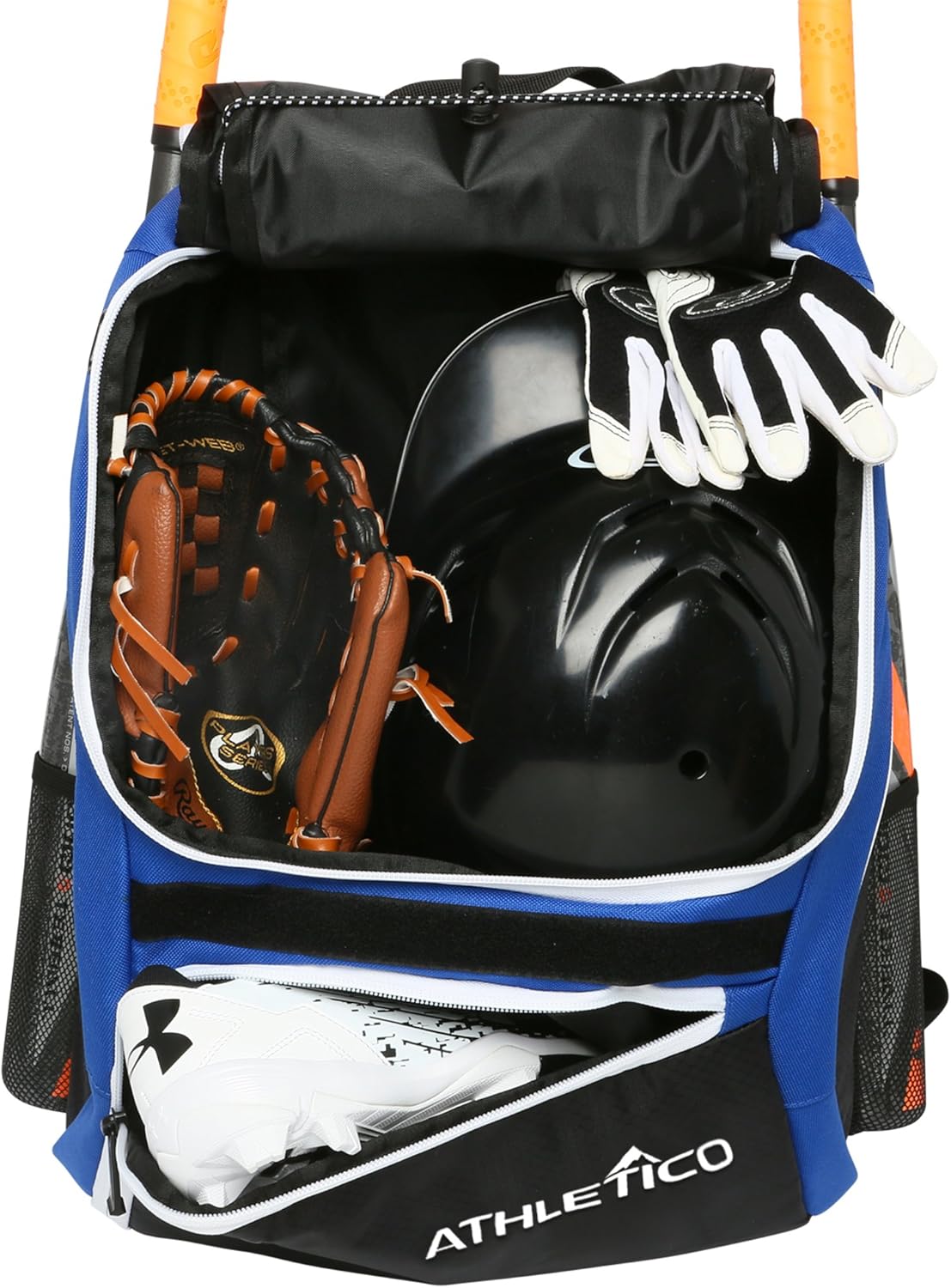 Athletico Baseball Bat Bag - Backpack for Baseball, T-Ball & Softball Equipment & Gear for Youth and Adults | Holds Bat, Helmet, Glove, & Shoes |Shoe Compartment & Fence Hook - Image 2