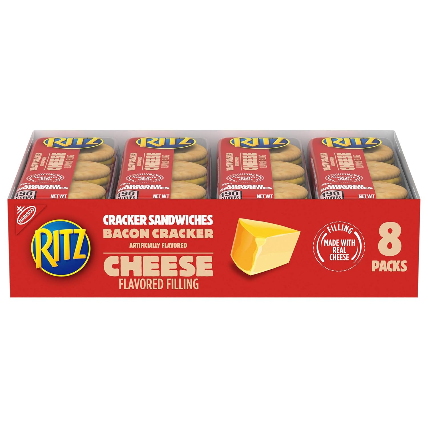 RITZ Bacon Flavored Crackers with Cheese Sandwich Crackers