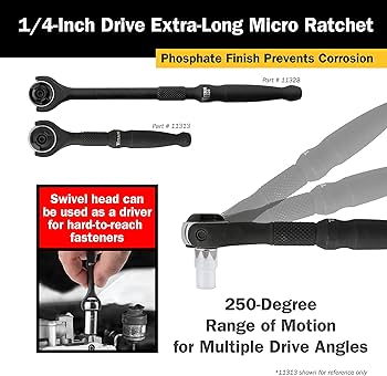 Amazon | Titan 11328 ドライブ1/4インチ x 7インチ 90歯回転ヘッド