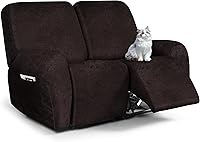 Vista 31 de Fundas para sillas reclinables con aspecto de cuero, funda elástica de 4 piezas, funda suave para silla reclinable, protector de muebles lavable