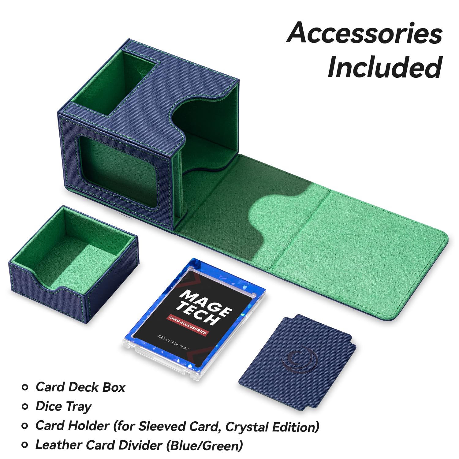 Boîte Pour Deck Commander MTG – Mage Tech – Noir/violet, Capacité 100 Cartes Double-sleeve, Avec Porte-carte Et Dés