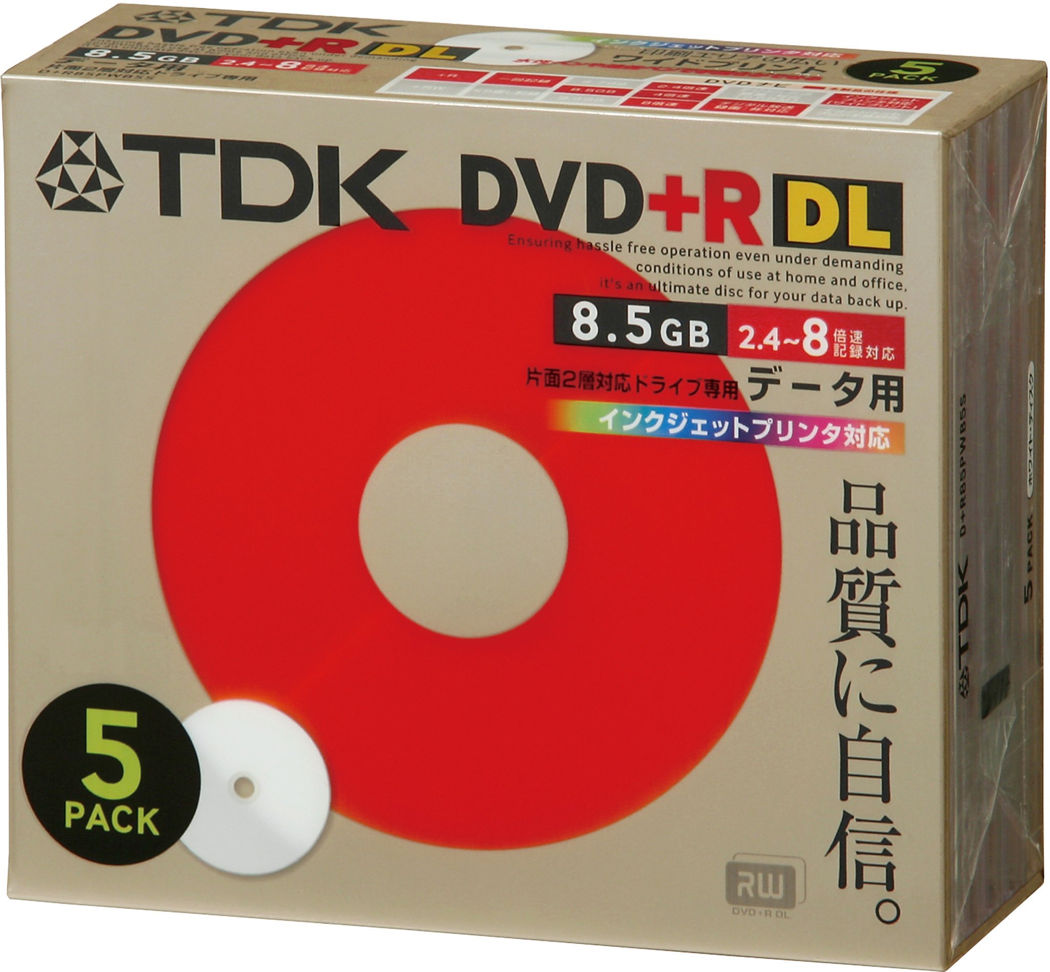 Amazon.co.jp: TDK DVD+R 片面2層(8.5GB) 2.4~8倍速 インクジェット 