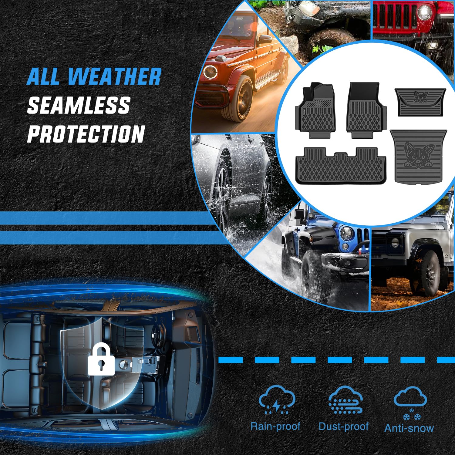 Nilight TPE Floor Mats Cargo Mats Set for Tesla Model Y Juniper 2025 2026 All Weather Custom Fit — view 6