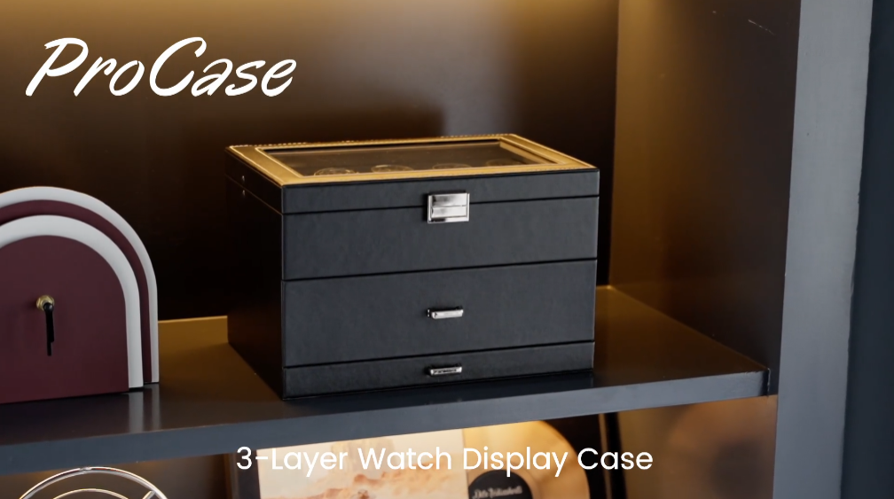 Amazon.com: ProCase 3-Layer Watch Box with Glass Lid for Men, 20
