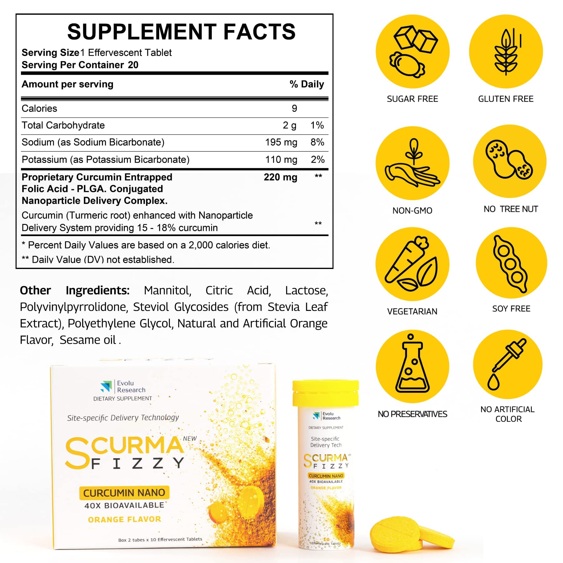 Buy SCurma Fizzy Nano Turmeric Curcumin Natural Defence Against Gastric Distress & Indigestion
