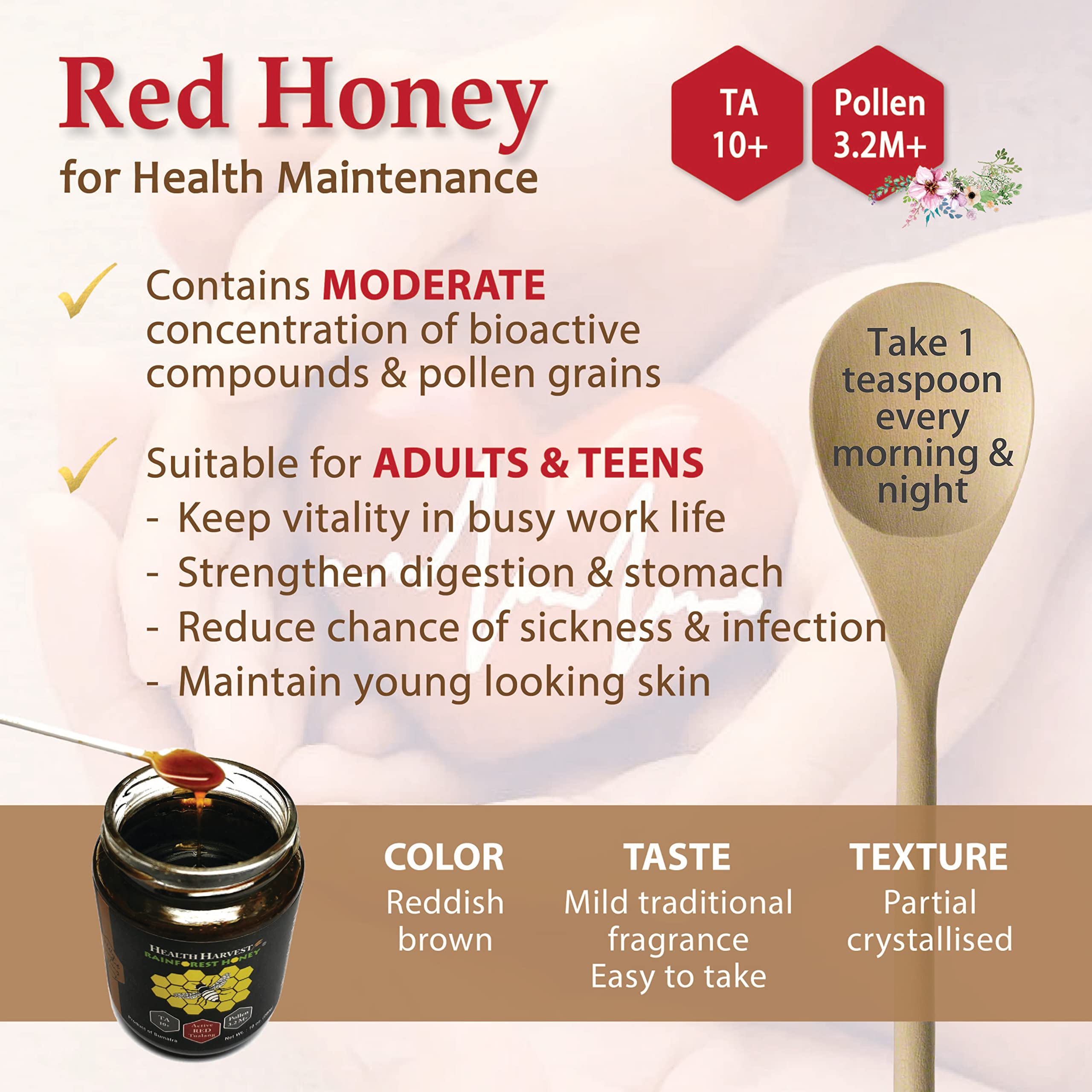 [SCELTA REGALO] Tualang Honey 50g x 3 barattoli (honey nero, rosso, giallo) | TA 9,5+ a 11,5+ | Conteggio polline 2,4 M+ a 4,0 M+ | Varietà polline 100+ | Crudo, non pastorizzato, non filtrato