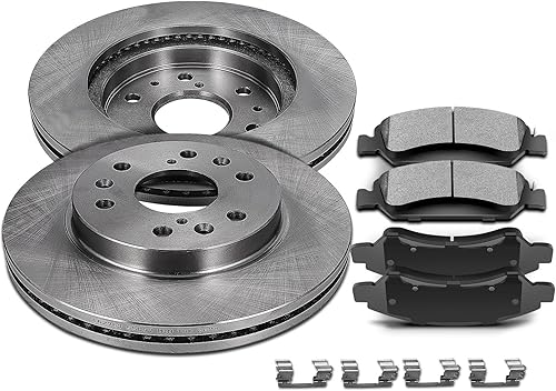 SCITOO Rotores de disco ventilados delanteros de 12.99 pulgadas + pastillas de freno de cerámica de repuesto para Cadillac Escalade ESV/EXT, para