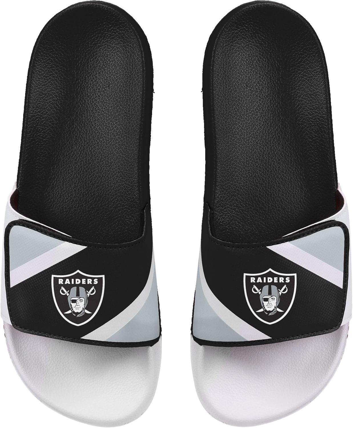 FOCO NFL Men's Officially Licensed Sports Slippers Primary Logo 2-Tone Team Color Flip Flop Football Adjustable Slides