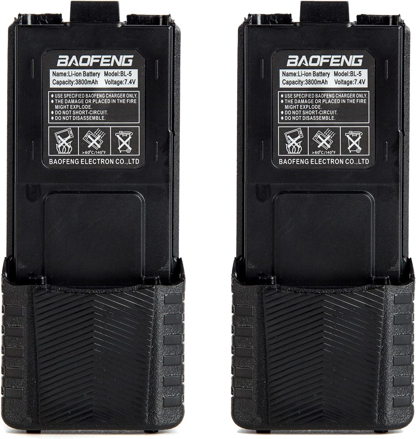 Replacement Battery BL-5 Two-Way Radio Li-ion Batteries Compatible with UV-5R UV-5RA F8HP 5RTP and 5r Series Capacity 3800mAh (2 Packs) by LUITON