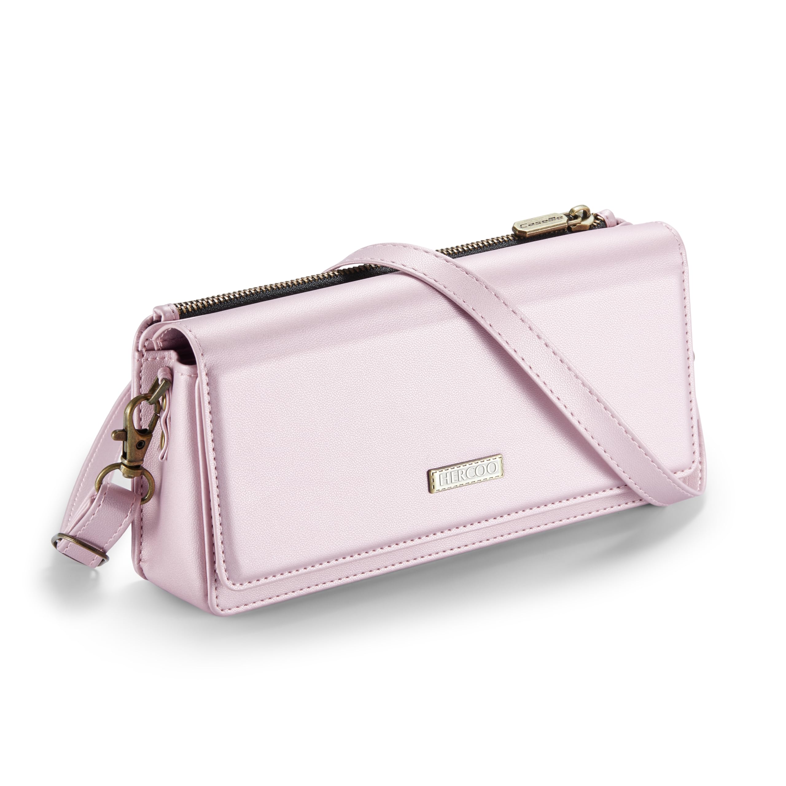 HERCOO Small Crossbody Phone Purse, Women's RFID Crossbody Wallet Wristlet Purse with Phone Pocket