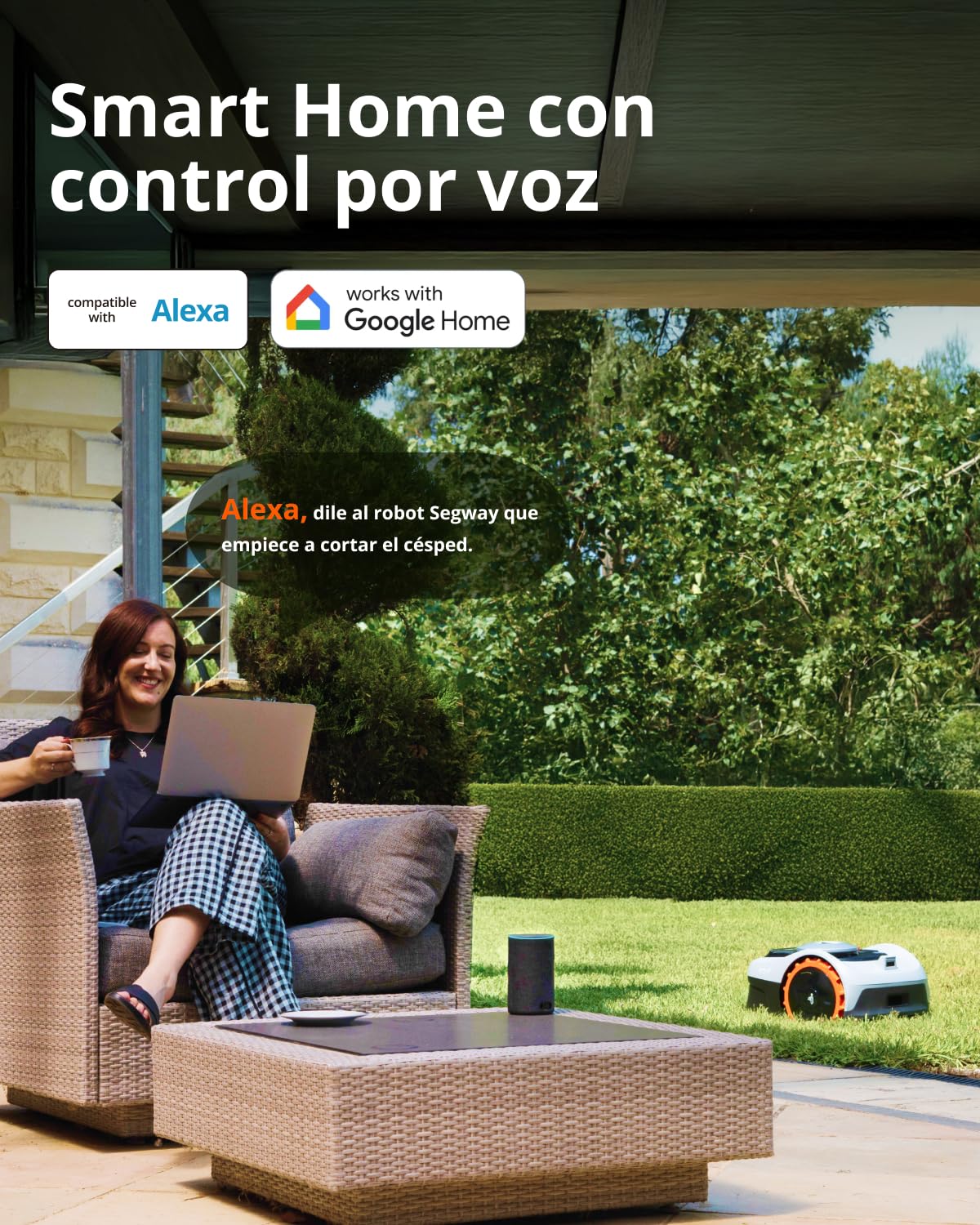 Segway Navimow i105E Robot Cortacésped Perimetral sin Cables, máx. 600 m², Ganador de la Prueba robótica RTK Vision (Reacondicionado)