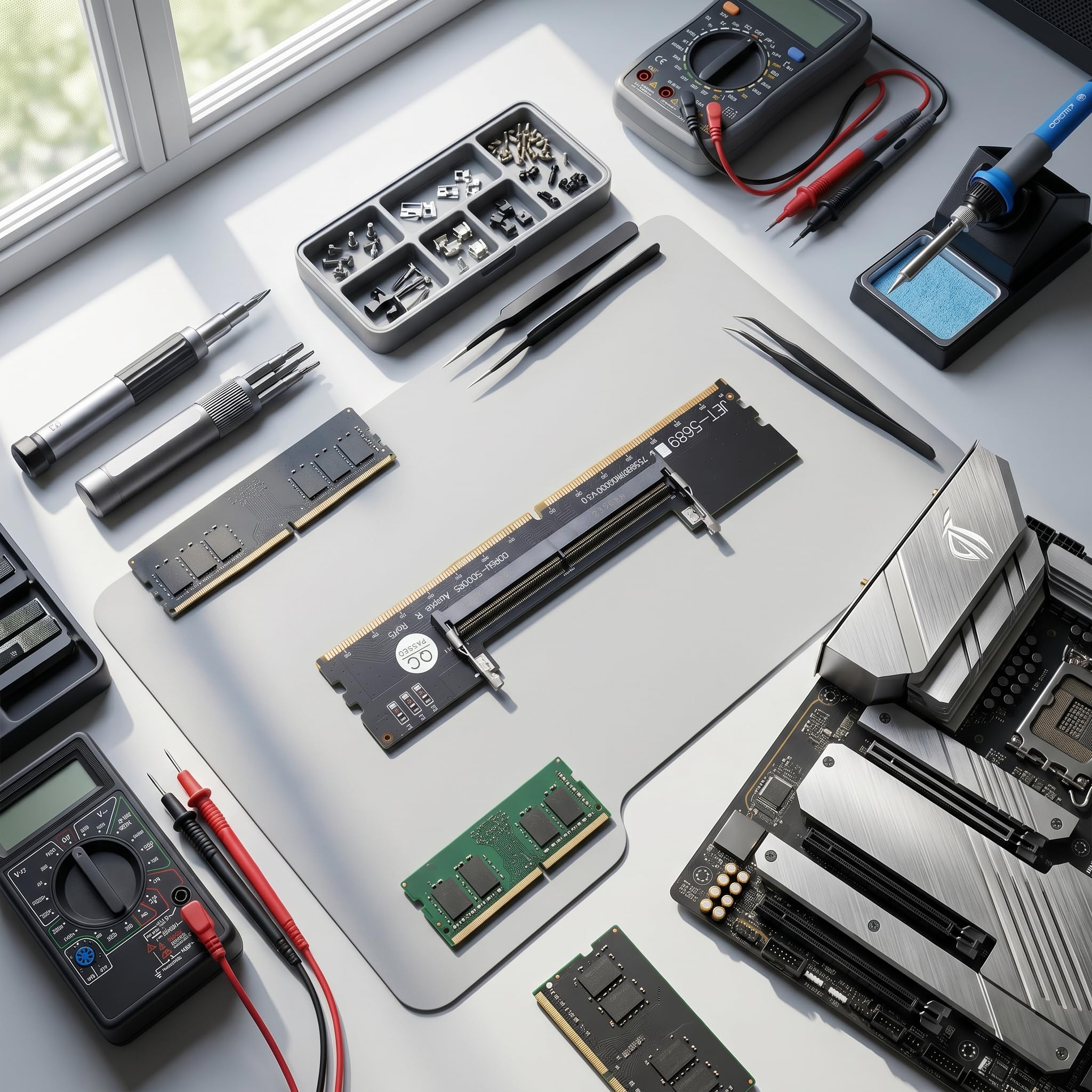 SEAFRONT Adapter DDR5 U-DIMM na SO DDR5 RVS Konwerter Pamięci Laptopa na Komputer Stacjonarny do Naprawy Komputera z Bezpiecznym, Stabilnym środowiskiem Testowym