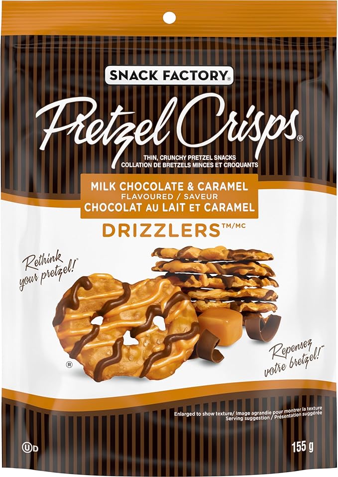 Snack Factory Pretzel Crisps - Milk Chocolate & Caramel Drizzlers 155 Grams view 1