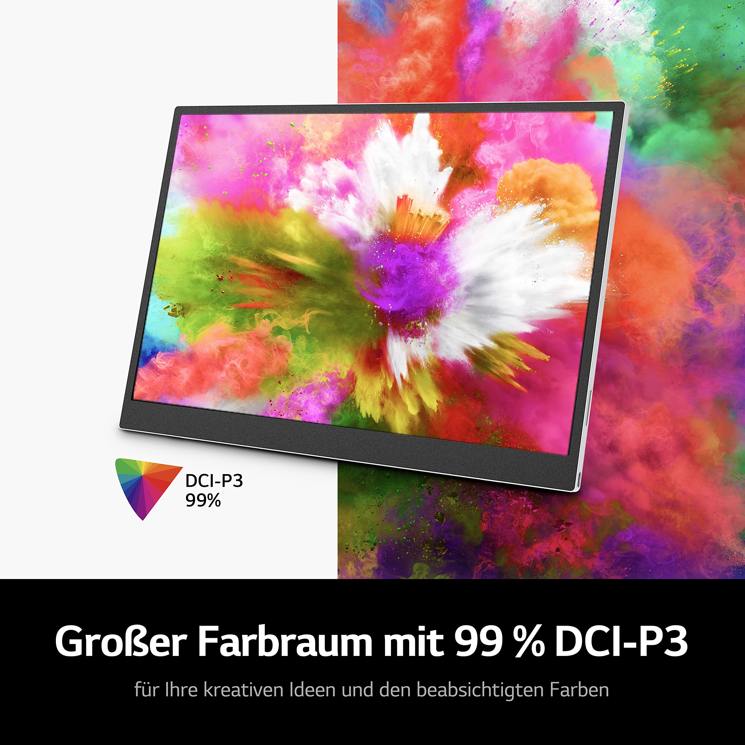 LG gram +View 16MR70, 16 Zoll +View gram Portable Monitor, mit USB Typ-C, 45 W Power Delivery