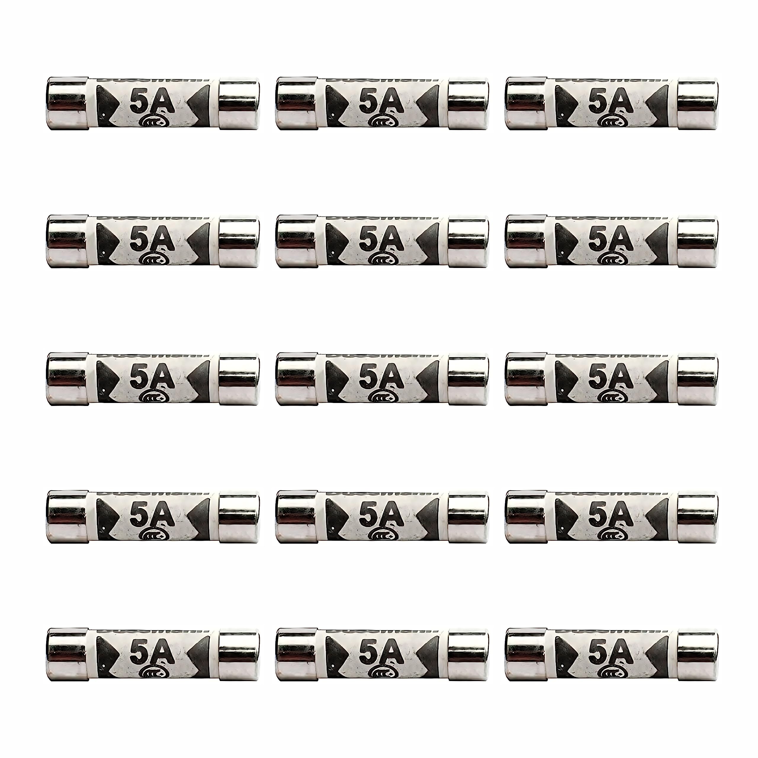 15 x Fuse 5A, 5 Amp Fuse UK 240V/250V Pack of 15 of 5A Fuses BS1362 Fuses by ZARB
