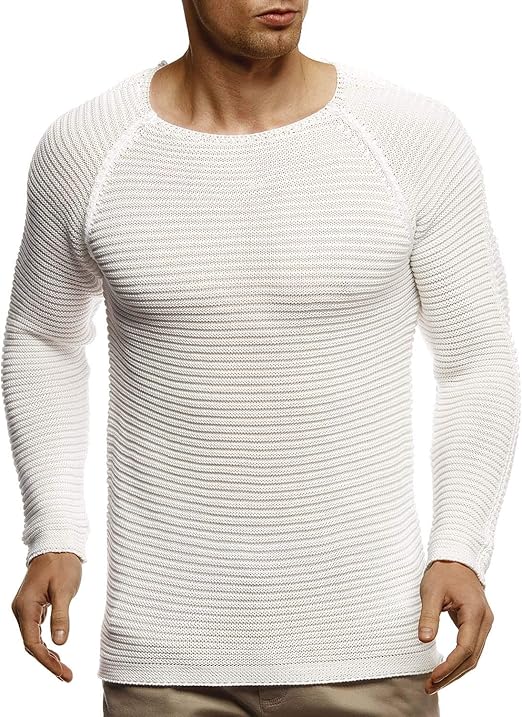 Leif Nelson Gebreide trui voor heren, ronde hals, dunne gebreide trui voor winter en zomer, coole crewneck herentrui met ronde kraag, XXL