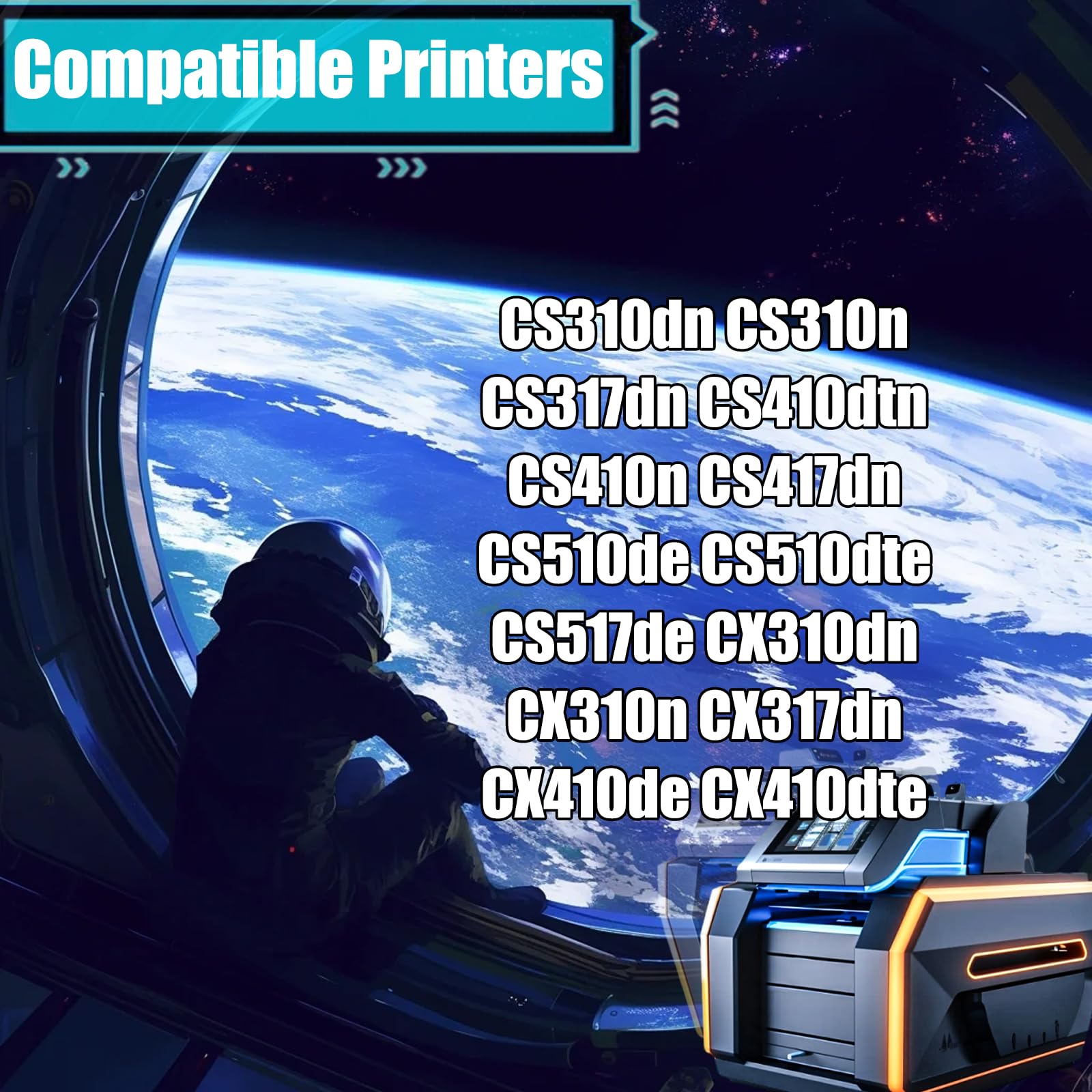Replacement Parts Developer Unit CS CX310 Compatible with Lexmark CS310dn CS310n CS317dn CS410dtn CS410n CS417dn CS510de CS510dte CS517de CX310dn CX310n CX317dn CX410de CX410dte Printers (Black)