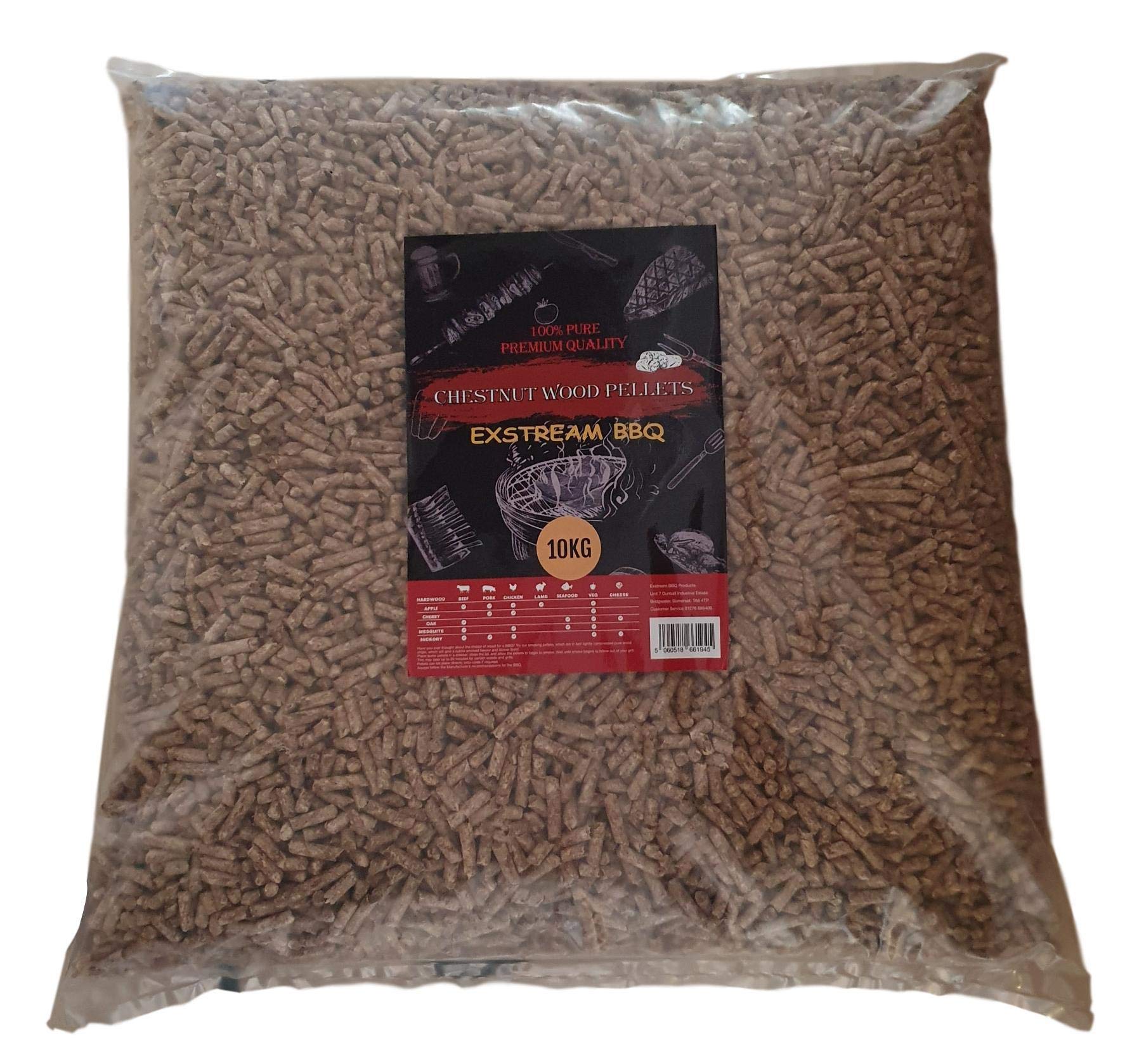 Exstream Bbq 10Kg Pellet - 8 Species - For Use With Ninja Electric Smokers & Ooni Pizza Ovens (Chestnut)