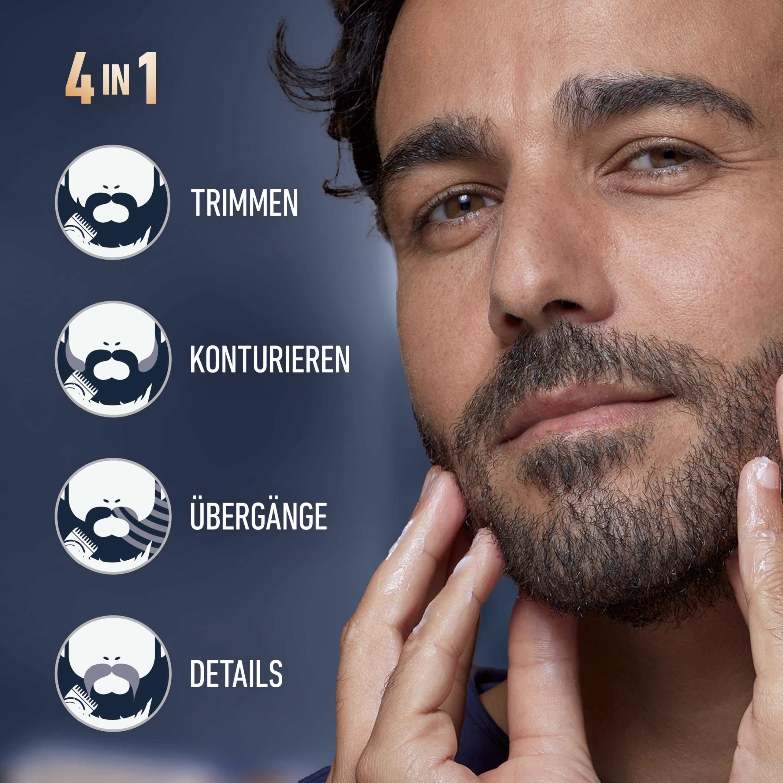 King C. Gillette Barttrimmer Pro, Bartschneider Herren, Kupfer | Trimmer mit Präzisionsrad, Kabelloser Bart Rasierer, Inkl. Reinigungsbürste, 3 Auswechselbare Kammaufsätze Und Ladegerät
