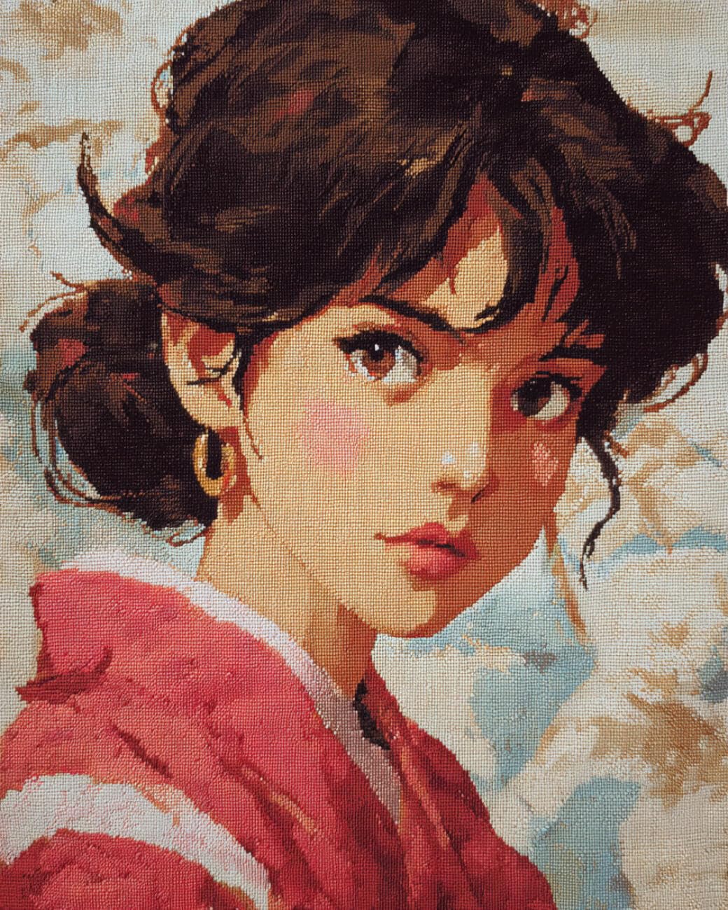 AMBATTERY Latch Hook Tapestry Kit Kimono Girl 90x120cm