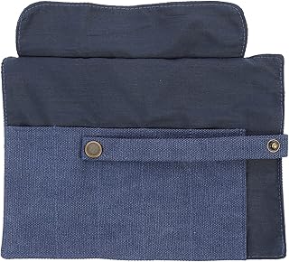 iplusmile Reloj para Hombre Inteligente Watch Storage Roll Travel Watch Case, Canvas Watch Roll Organizer Classic 5 Slot Watches Roll Case for Mom Dad Wife, Blue Relojes Inteligentes para Hombres